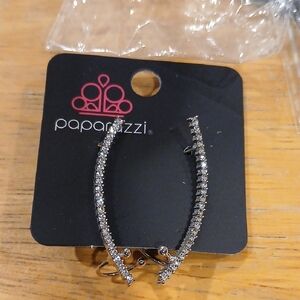 Paparazzi Dazzling Silver Rhinestone Earrings